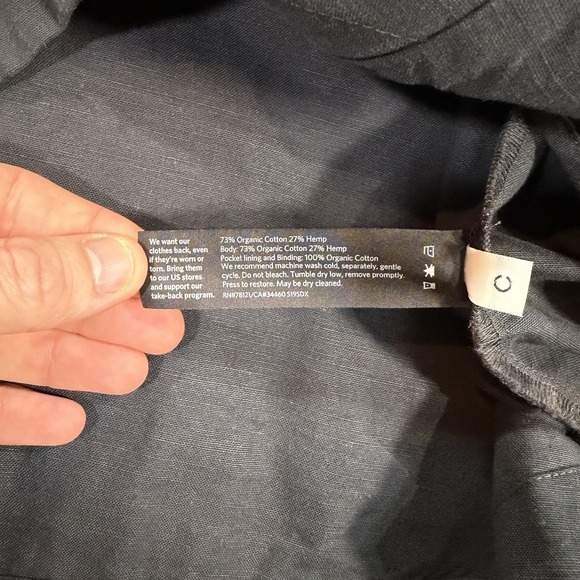 Eileen Fisher Hooded Full Zip Jacket PS Black Organic Cotton Hemp Minimalist - Picture 3 of 6